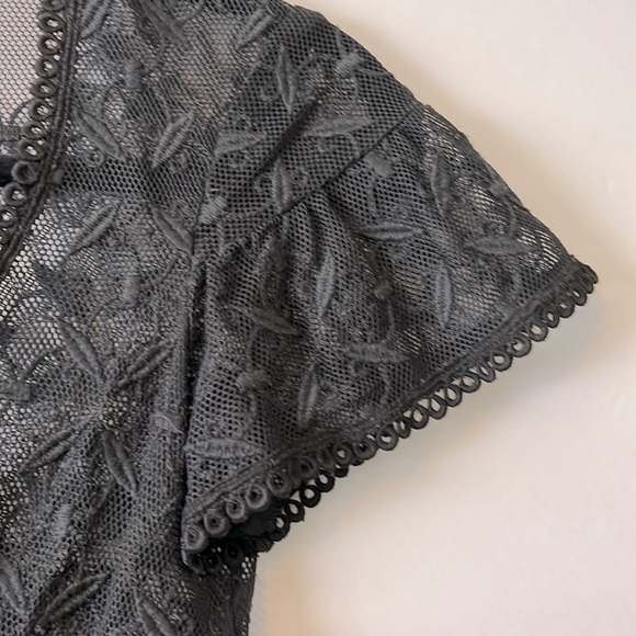 Nanette Lepore Lace Embroidered Sheer Top - Picture 9 of 10
